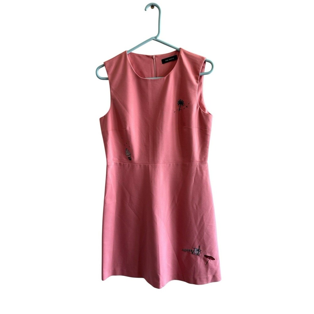 Cop Copine Paris "KISS" Collection Robe Pink Embroidered Dress - SS17 - Rare 40